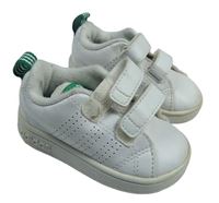 Bílo-zelené koženkové boty Adidas vel.19