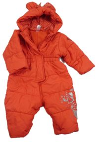 Červená šusťáková zimní kombinéza Minnie s kapucí C&A