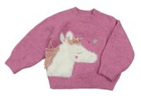 Růžový svetr s jednorožcem Matalan