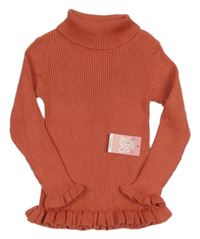 Nové - ORanžový žebrovaný svetr s rolákem Matalan