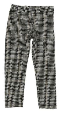 Černo-bílo-růžové vzorované tregíny F&F