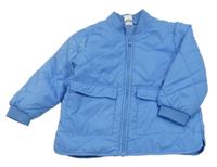 Modrá šusťáková prošívaná zateplená bunda H&M