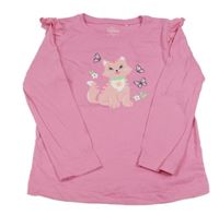 Růžové triko s kočkou Topolino