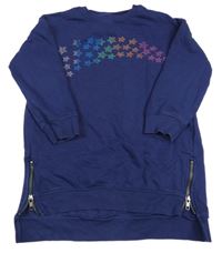 Tmavomodrá mikina s hvězdami a zipy Next