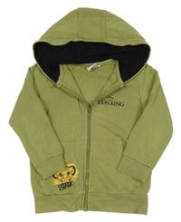 Olivová propínací mikina se Simbou a kapucí Disney