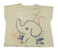 Béžové tričko se slonem TEX