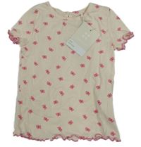 Nové - smetanové tričko s motýlky MANOR baby