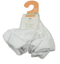 5x bílé žebrované ponožky 