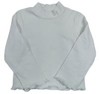 Bílé žebrované triko se stojáčkem Primark