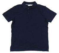 Tmavomodré polo tričko Mango