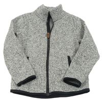 Šedá melírovaná pletená propínací mikina H&M
