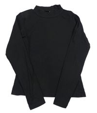Černé žebrované triko H&M
