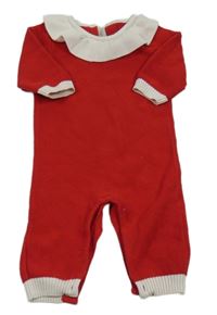 Červený pletený overal s límečkem M&S