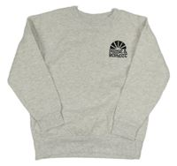 Světlešedá melírovaná mikina s výšivkou Primark