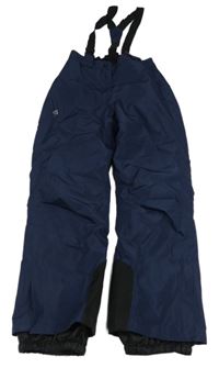 Tmavomodré šusťákové funčkní oteplovačky s kšandami Crivit