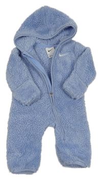 Světlemodrá chlupatá kombinéza s kapucí Nike