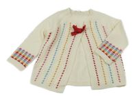 Smetanovo-barevný propínací svetr s mašlí Benetton