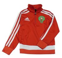 Červená sportovní mikina s nášivkou Adidas