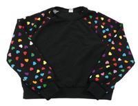 Černá mikina se srdíčky Shein