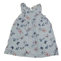 Světlemodro-bílé pruhované šaty s motýly H&M