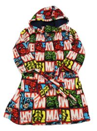 Barevný vzorovaný chlupatý župan s kapucí - Avengers Marvel