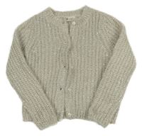 Světlešedý třpytivý propínací svetr H&M