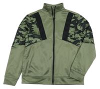 Khaki-army sportovní propínací mikina 