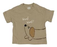 Hnědé tričko s pejskem H&M