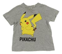 Šedé tričko s Pikachu 