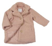 Světlerůžový huňatý podšitý kabátek Primark