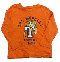 Oranžové triko s tygrem zn. Primark