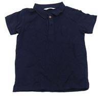 Tmavomodré polo tričko Mango