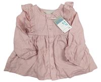 Světlerůžové plátěné propínací šaty Primark