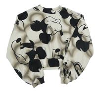 Smetanovo-béžová crop mikina s Mickeym zn. H&M