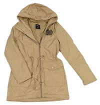Béžová šusťáková zateplená parka s flitry a kapucí O´stin
