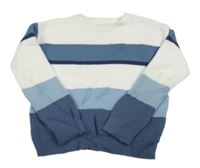 Bílo-modrý pruhovaný svetr Okaidi