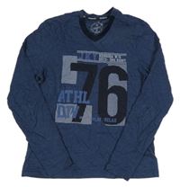 Tmavomodré pruhované triko s číslem Jockey