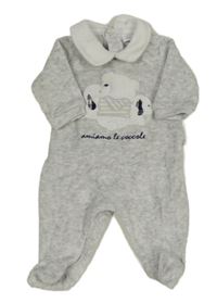 Šedý sametový overal s pejsky Fagottino vel. 46