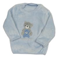 Světlemodrá plyšová mikina s medvídky Little Nutmeg 