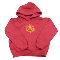 Tmavorůžová mikina s logem a kapucí 