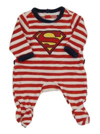 Červeno-bílý sametový overal se Supermanem 