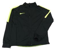 Černo-limetková propínací funkční sportovní mikina Nike