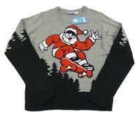 Nové - Šedo-černý svetr se Santou Pepperts