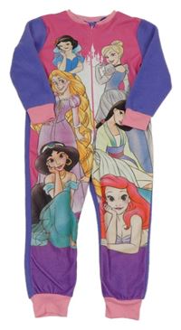 Růžovo-fialový fleecový overal s princeznami Disney 