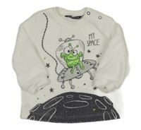 Bílá fleecová mikina s vesmírem