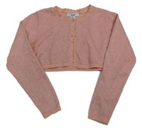 Světlerůžovo-stříbrné úpletové bolerko LH