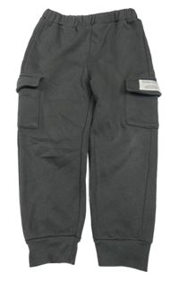 Tmavošedé cargo tepláky Shein