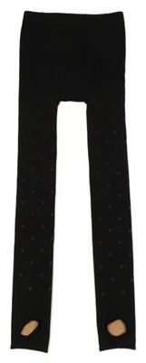 Černé silonové punčochové legíny se srdíčky 