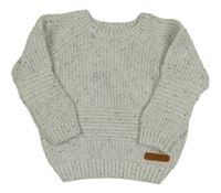 Bílo-šedý melírovaný svetr F&F