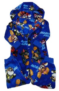 Tmavomodrá chlupatá kombinéza s Paw Patrol a kapucí Nickelodeon